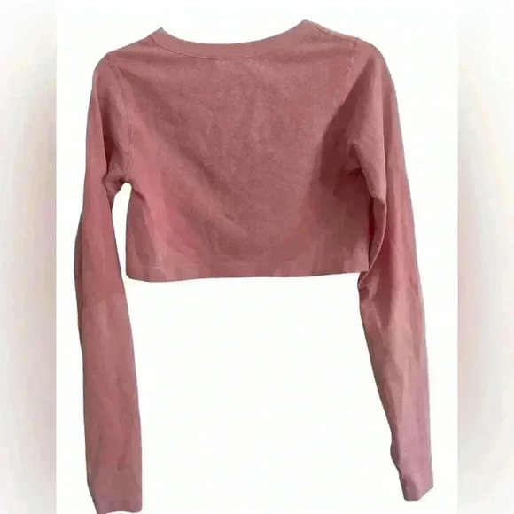 P’tula Crop Long Sleeves Pink Top Size Small - Picture 3 of 8